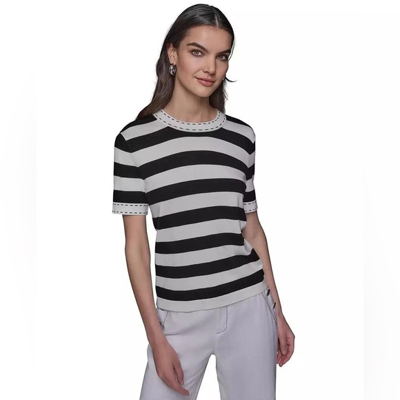 Karl Lagerfeld Sweaters - NWT Karl Lagerfeld Stripe Short-Sleeve Sweater